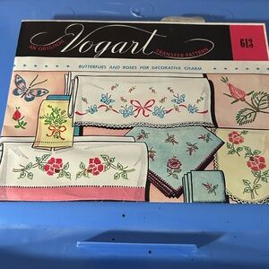 Vintage Vogart Transfer Patterns 613. Butterflies and Roses For Decorative Charm